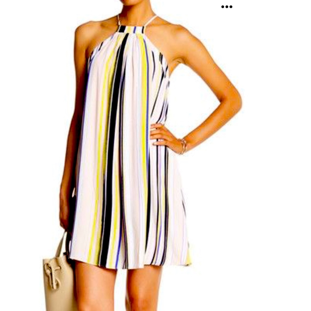 1. State Pink Navy And Yellow Striped Dress Size XL